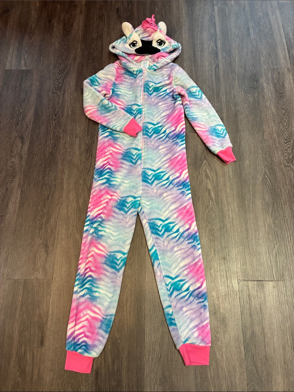 Jellifish Kids (M) Funky Zebra Hooded Fleece Onesie